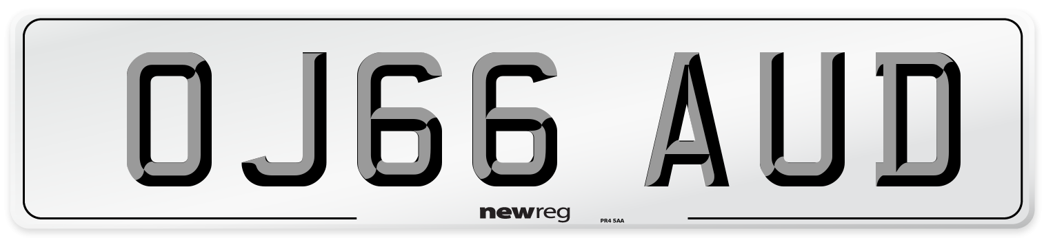 OJ66 AUD Number Plate from New Reg
